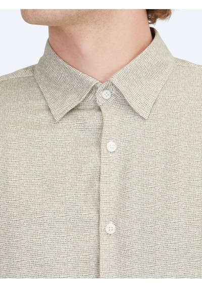 Kip Bej Regular Fit Dokuma Casual %100 Pamuk Gömlek Bej