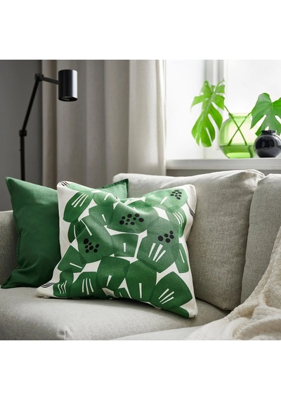 Ikea Underblomma Yastık Kılıfı 50 X 50 Cm Yeşil - Beyaz