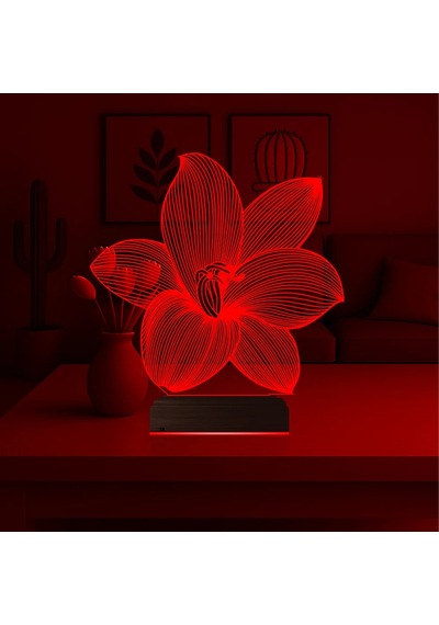 Luvivia Orkide Çiçek 3d Lamba - Masa Gece Lambası V2 Şeffaf