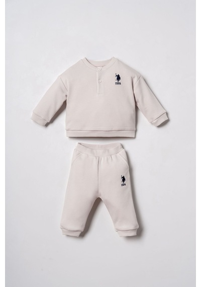 U.S. Polo Assn. Erkek Bebek Nakışlı Beyaz Uzun Kol Pijama Takım Usb3169-c-v5 Usb3169-c-v5
