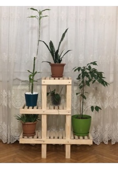 Ahsap Saksilik Çiçeklik Saksılık Saksı Standı Naturel Renk (489757444)