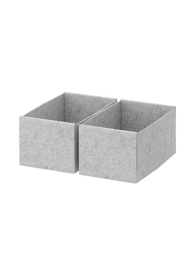 Ikea Komplement Kutu Seti, Açık Gri, 15x27x12 Cm, 2 Adet