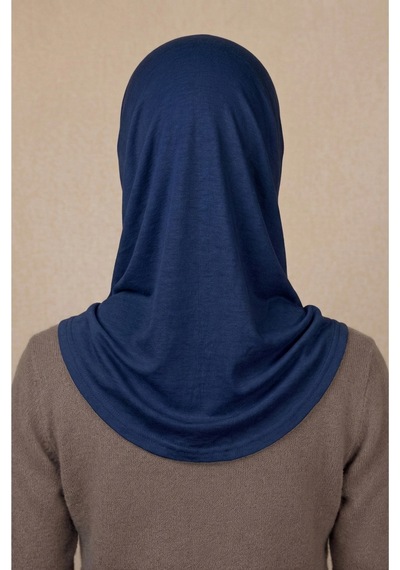 Sonbaharmoda Hazır Türban Pratik Kaymaz Tesettür Eşarp Viskon Likralı Rahat Günlük Ve Namaz İçin Hijab Lacivert