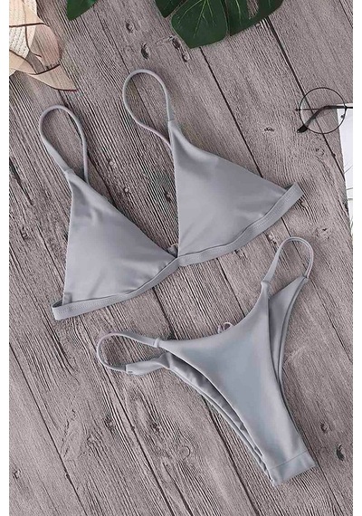 Angelsin Üçgen Bikini Takım - Gri