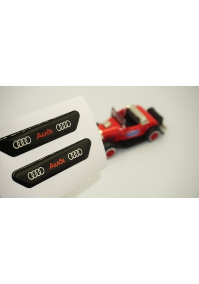 Audi Logo Çamurluk Yanı Ve Ayna Metalize Damla Desen 3M Logo Arma