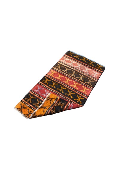 El Dokuması Kök Boya Cicim Kilimi 57x110 Renkli %100 Yün Kilim