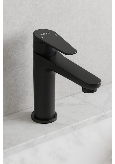 Zift Unique Mat Siyah Banyo Musluğu - Tek Kollu Batarya Siyah