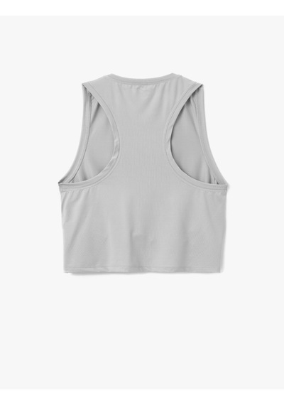 Koton Kolsuz Bisiklet Yaka Rahat Kalıp Crop Sporcu Atleti Gri 5sak30136nk Gri