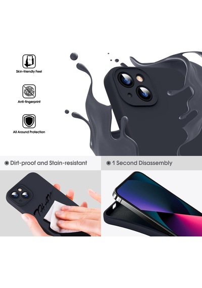 Apple Uyumlu iPhone 13 Uyumlu Kılıf Nano Slikon Kapak Siyah -