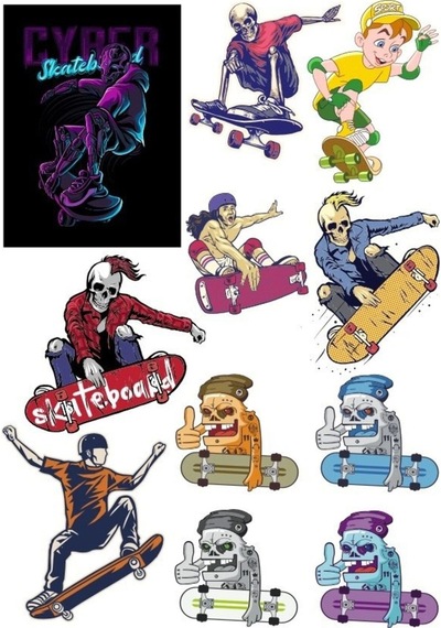 Skateboard Kaykaycı Sticker Set 12 Parça Telefon, Tablet, Defter, Laptop Sticker