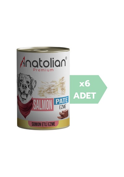 Anatolian Premium Adult Salmon Pate Somonlu Yetişkin Ezme Köpek Konservesi 6 x 400 G
