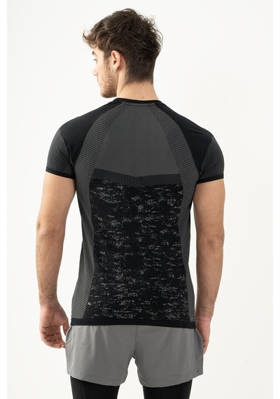 Maraton Active Slimfit Erkek Bisiklet Yaka Kısa Kol Koşu Siyah T-Shirt 821078-Siyah