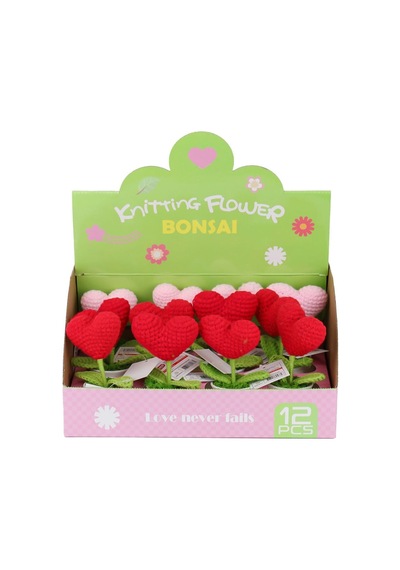 Fl-7 12li Kroşe Örgü Saksıda Kalp -birliktoys 44 Cats