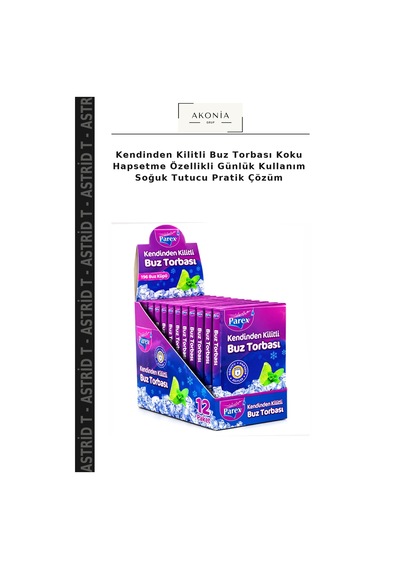 Kendinden Kilitli Buz Torbası Koku Hapsetme Özellikli Günlük Kullanım Soğuk Tutucu Pratik Çözüm Çok Renkli