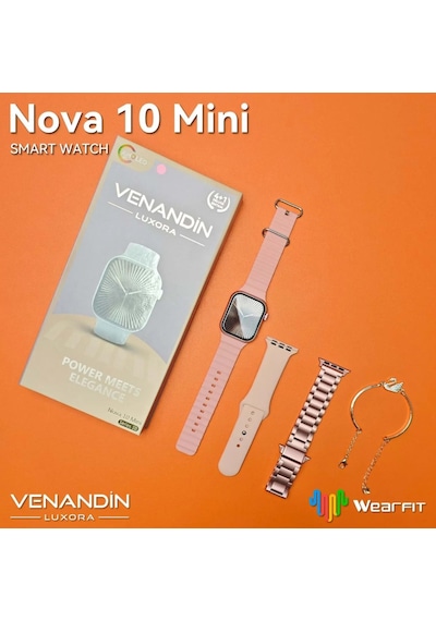 Venandin Nova 10 Mini Akıllı Saat +3 Kordon ve Bileklik (Distribütör Garantili)
