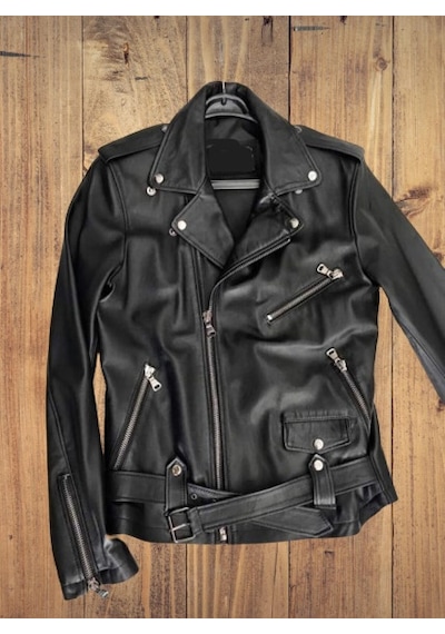 Nyc Giyim Tekstil & Deri Motorcu Tarzı Hakiki Deri Biker Mont Siyah Renk Siyah