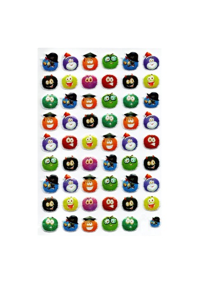 Sticker Kabartmalı A4 Boyutunda Stiker Defter, Planlayıcı Etiket Lim100 - Sevimli Canavarlar