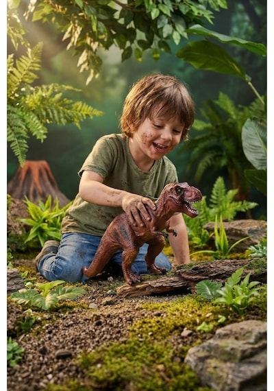 Gerçekçi T-rex Dinozor Figürü - Orta Boy Detaylı Eğitici Oyuncak Tyrannosaurus Rex 20 Cm Hayvanlar