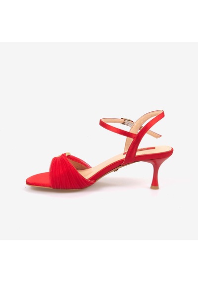 Rouge Kadın 7,5cm Topuklu Sandalet 1168 Red