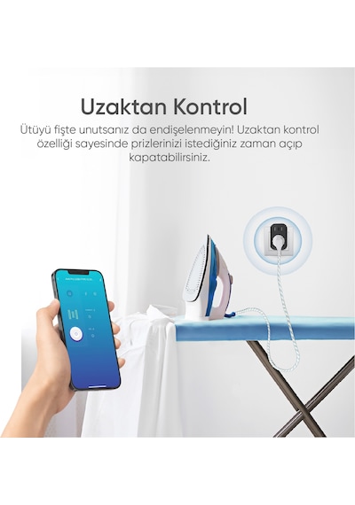 Şımart Akıllı Wi-Fi / USB Type-C Uzaktan Kontrol Akım Korumalı Priz