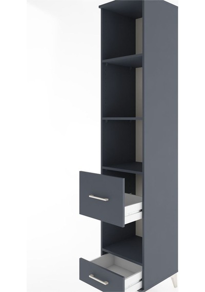 Hyperion Dolap 4 Raflı 2 Çekmeceli 44x44x221 Antrasit-antrasit Antrasit