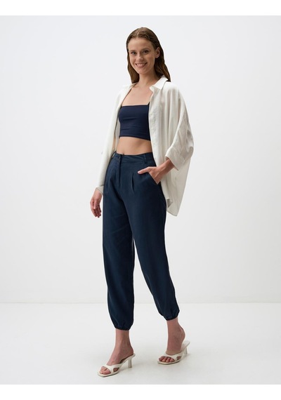 Jimmy Key Lacivert Dar Paça Normal Bel Kargo Cepli Gabardin Pantolon 4ww02210990494 Lacivert