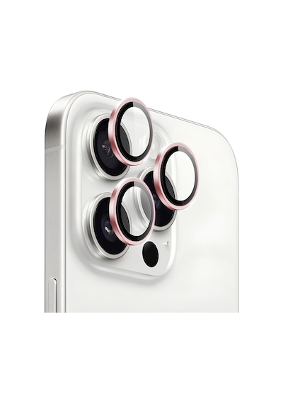 Ennar Apple Uyumlu iPhone 16 Pro - Pro Max Metal Çerçeveli Kamera Koruma Lensi Mtlns13 Siyah