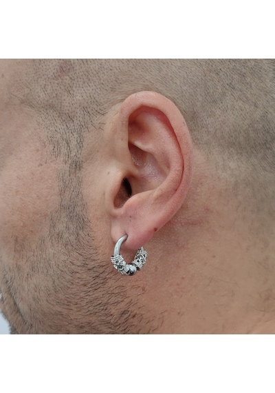 Chavin Çelik Gotik Dizayn Bayan Erkek Tek Küpe et04