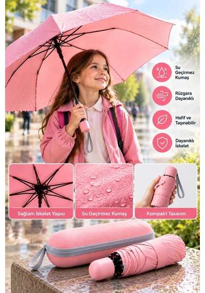 Kapsül Şemsiye Pembe Hardal