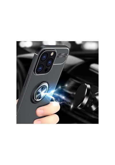 Uyumlu Iphone 14 Pro Max Kılıf Renkli Yüzklü Standlı Korumalı Kapak Çok Renkli