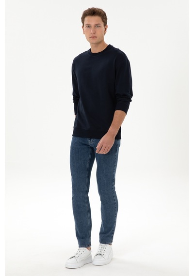 U.S. Polo Assn. Erkek Comfort Fit Bisiklet Yaka Lacivert İnce Sweatshirt 50316378-VR033 U.S. Polo Assn. Erkek Comfort Fit Bisiklet Yaka Lacivert İnce Sweatshirt 50316378-VR033