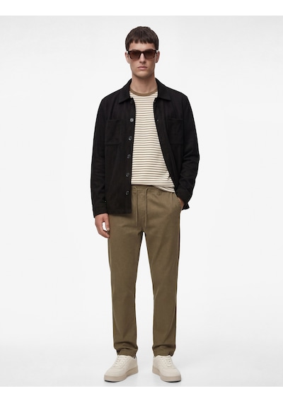 Koton Regular Fit Pamuklu Cepli Gabardin Beli Bağcıklı Yazlık Pantolon Yeşil 6sam40053hw