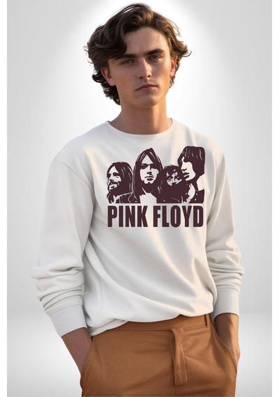 Pink Floyd Unisex Beyaz Sweatshirt Beyaz