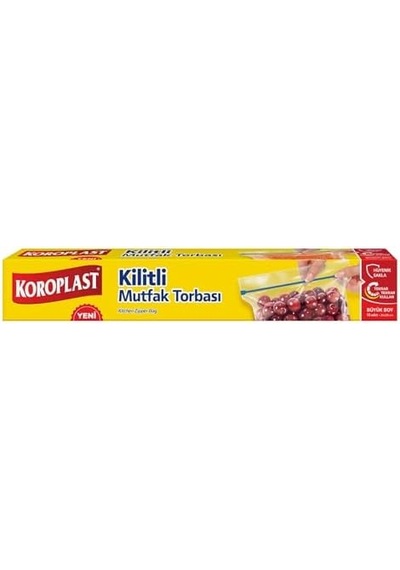 Kilitli Mutfak Torbası Büyük Boy 10'lu 26x28 Cm, Tekrar Kullanılabilir & Hava Geçirmez, Dayanıklı Saklama Poşeti, Buzdolabı,meyve & Sebze, Et, Tavuk, Balık, Sos & Sıvı Yiyecekler İçin