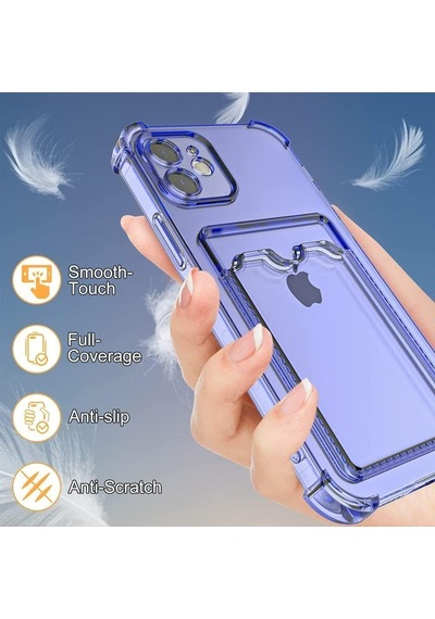 Oppo A54 Uyumlu Kamera Korumalı Kartlıklı Köşeleri Airbag Tasarımlı Darbe Önleyici Şeffaf