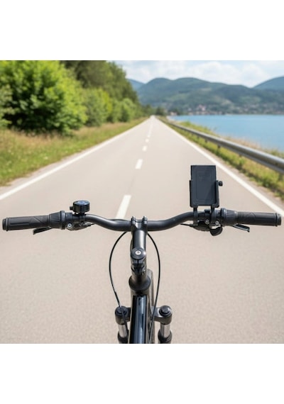 Evrensel Motosiklet Telefon Tutucu Kaymaz, Kilitlenebilir Güvenli Tutuşlu, 360 Ayarlanabilir Gido