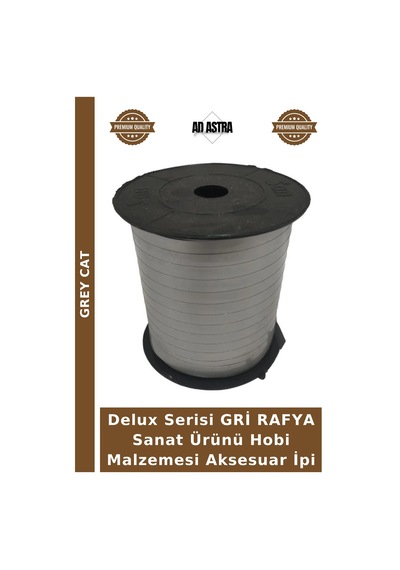 Delux Serisi Gri Rafya Sanat Ürünü Hobi Malzemesi Aksesuar İpi