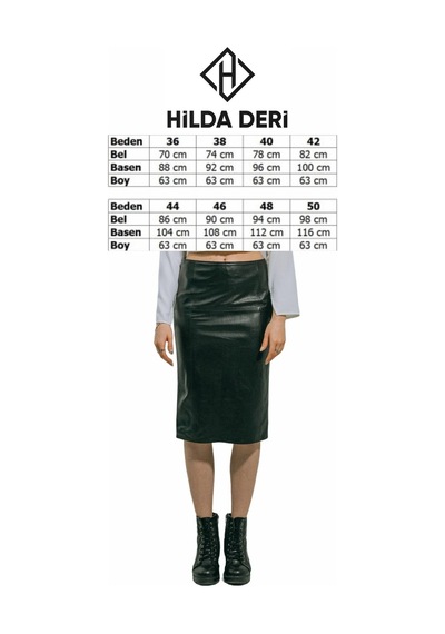 Hilda Deri Clara Hakiki Kuzu Derisi Siyah Kalem Etek 001