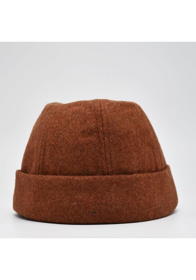 Şapkadan Etnik Desen Kısa Docker Şapka Vintage Cap Kasket Kahverengi
