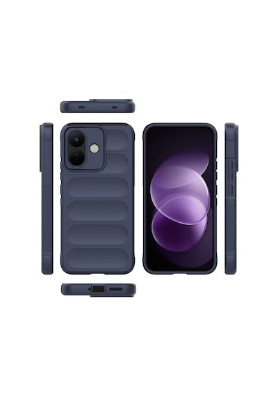 Redmi Note 17 Pro Kılıf Esnek Tpu Oyuklu Arka Yüzey Tasarımlı Etnik Silikon Kapak Lacivert