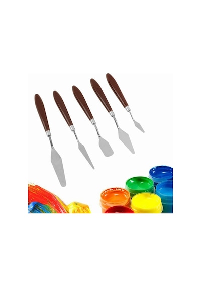 Metal 5’Li Pasta Sıvama Bıçağı Krema Paleti Set