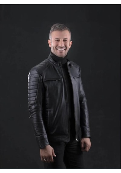 Hakiki Kuzu Derisi Düz Kesim Erkek Mont Siyah Siyah