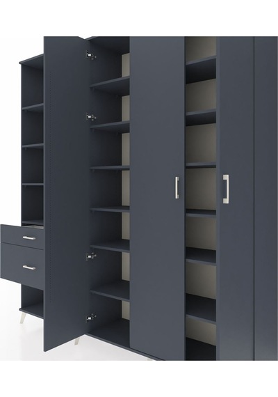 Hyperion Dolap 16 Raflı 2 Çekmeceli 3 Kapaklı 220x44x243 Antrasit-antrasit/antrasit Çok Renkli Hyperion Dolap 16 Raflı 2 Çekmeceli 3 Kapaklı 220x44x243 Antrasit-antrasit/antrasit Çok Renkli