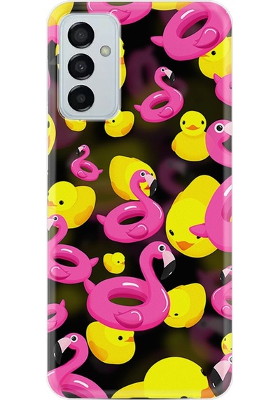 Samsung Uyumlu Galaxy A04S Kilif Silikon Desen Flamingolar Ördekler 1638 556613348