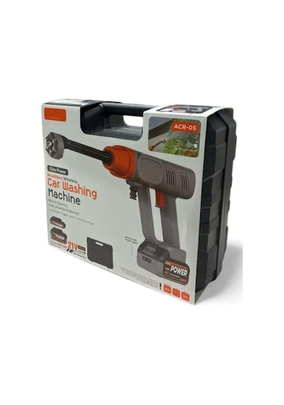 Acr-05 Akülü Basınçlı Yıkama Makinesi 18.000rpm 335psi 21v 25.000mah 170w Çift Batarya Full Set Araç Motosiklet Bisiklet Şarjlı Yıkama Tabancası