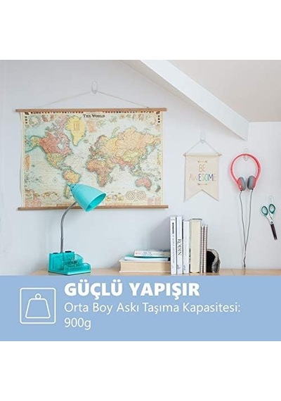 Command 17091 Şeffaf Askı, Orta Boy Çok Renkli