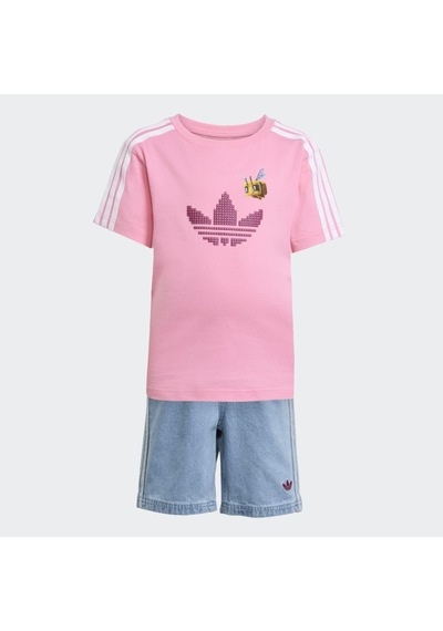 Adidas Jz9943 Tee D Short Set Çocuk Eşofman Takımı Pembe