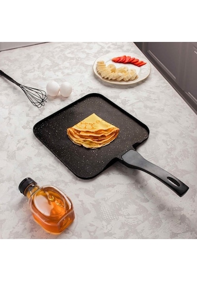 Eda Granit Kare Döküm Krep Tava 26 Cm Pankek Krep Omlet Sahan Tavası Eda Granit Kare Döküm Krep Tava 26 Cm Pankek Krep Omlet Sahan Tavası