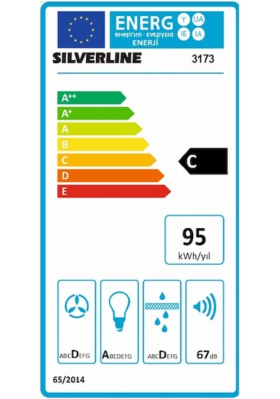 Silverline 3173 Quadro Duvar Tipi 90 CM Davlumbaz Siyah