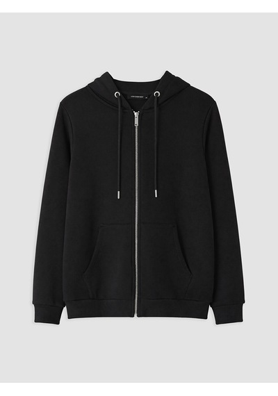Lcw Everyday Siyah Kalın Oversize Kadın Fermuarlı Sweatshirt